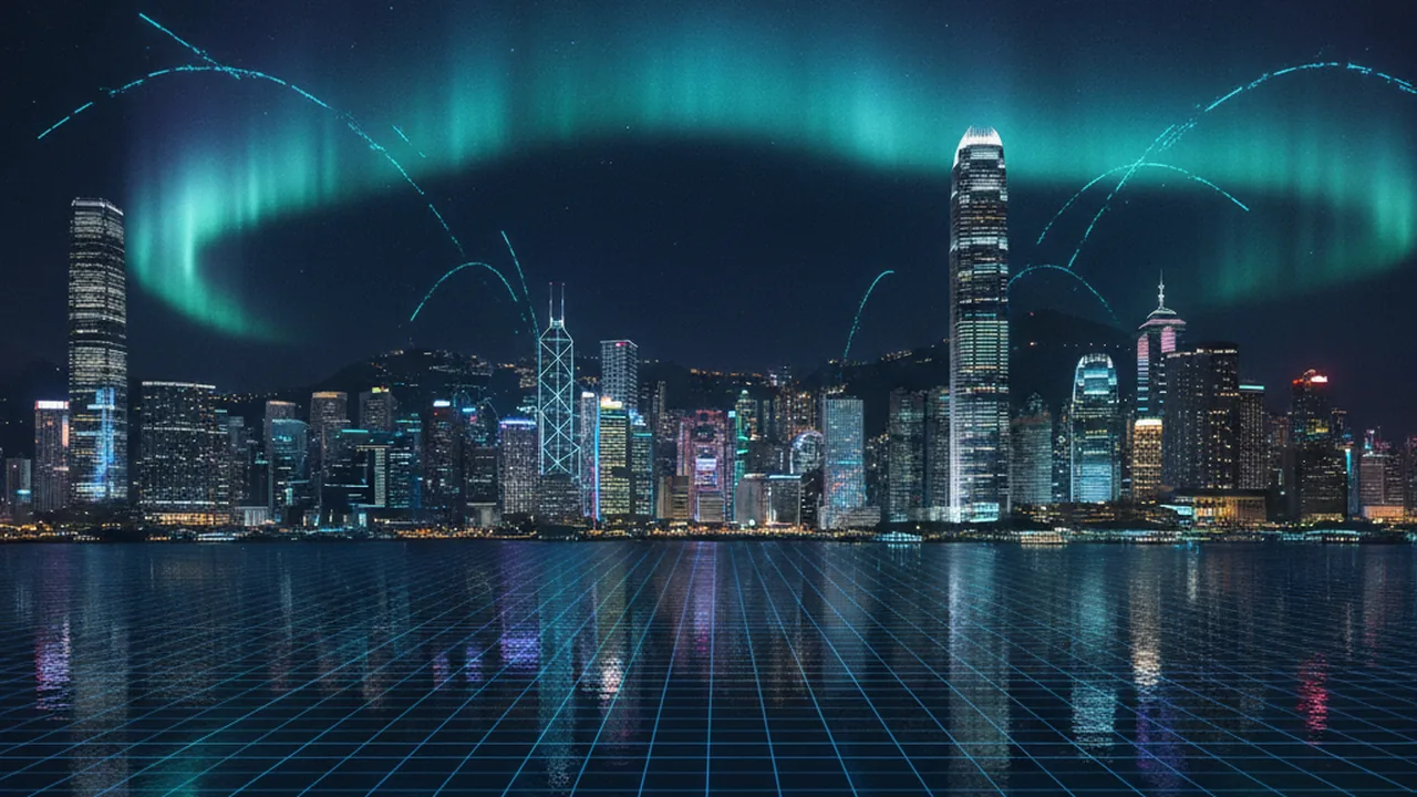 Shenzhen and Hong Kong at night